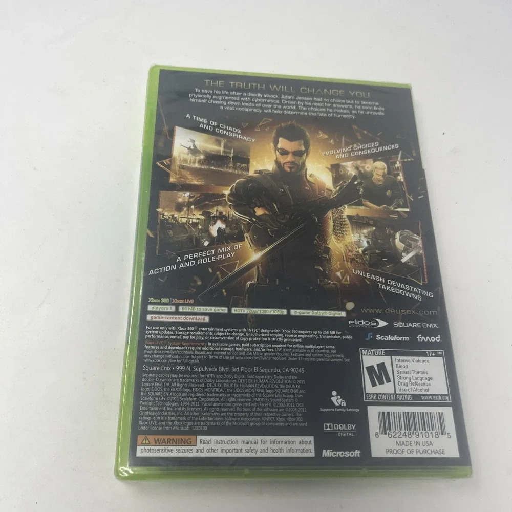 Deus Ex: Human Revolution (Microsoft Xbox 360, 2011) Brand New - Sealed